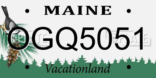 OGQ5051 Maine License Plate