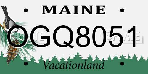 OGQ8051 Maine License Plate