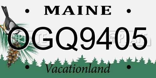 OGQ9405 Maine License Plate