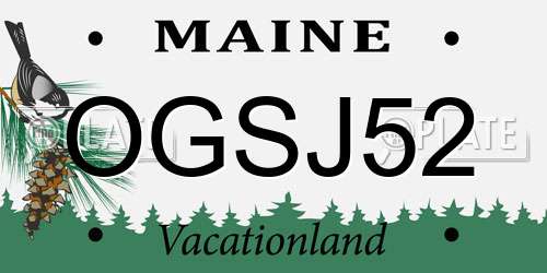 OGSJ52 Maine License Plate