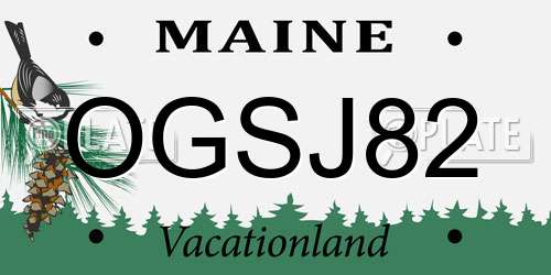 OGSJ82 Maine License Plate