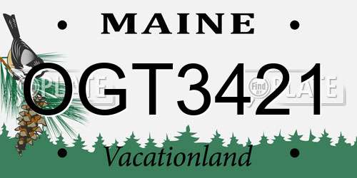 OGT3421 Maine License Plate