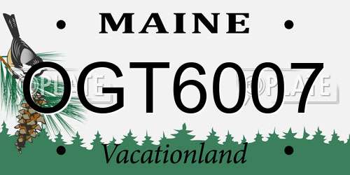 OGT6007 Maine License Plate