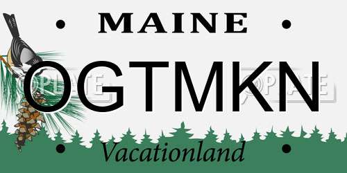 OGTMKN Maine License Plate