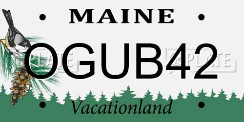 OGUB42 Maine License Plate