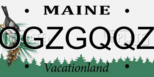 OGZGQQZ Maine License Plate