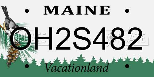OH2S482 Maine License Plate