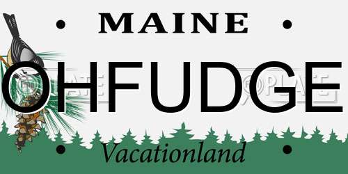 OHFUDGE Maine License Plate