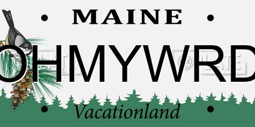 OHMYWRD Maine License Plate
