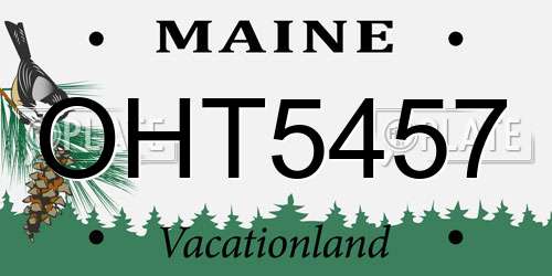 OHT5457 Maine License Plate