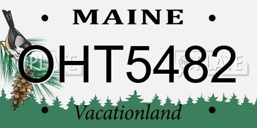 OHT5482 Maine License Plate