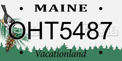 OHT5487 Maine License Plate