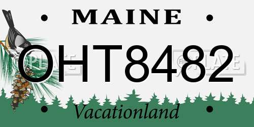 OHT8482 Maine License Plate