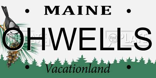 OHWELLS Maine License Plate