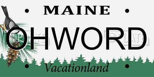 OHWORD Maine License Plate