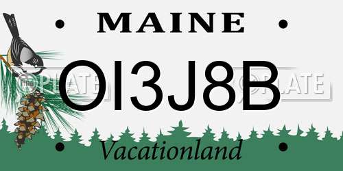 OI3J8B Maine License Plate