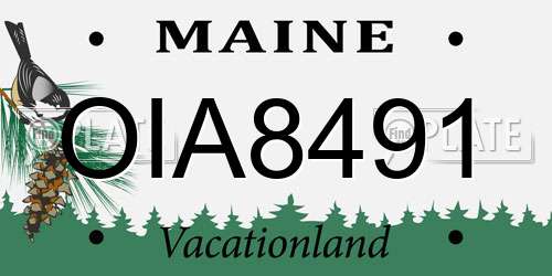 OIA8491 Maine License Plate