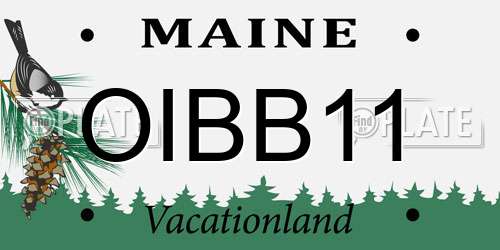 OIBB11 Maine License Plate