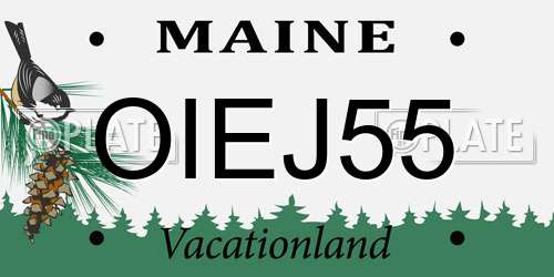 OIEJ55 Maine License Plate