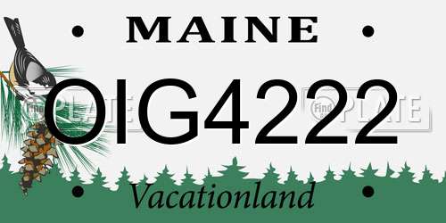 OIG4222 Maine License Plate