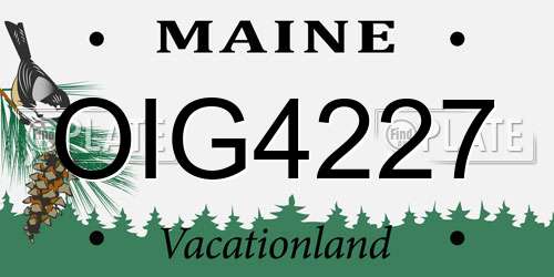 OIG4227 Maine License Plate