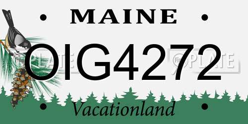 OIG4272 Maine License Plate