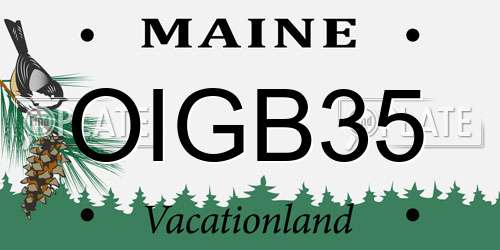OIGB35 Maine License Plate