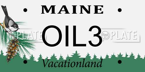 OIL3 Maine License Plate