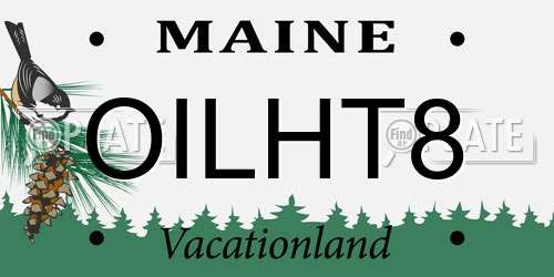 OILHT8 Maine License Plate
