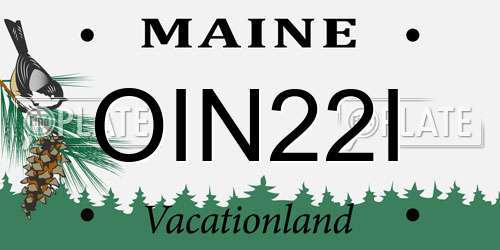 OIN22I Maine License Plate