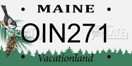 OIN271 Maine License Plate