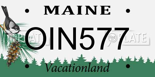 OIN577 Maine License Plate