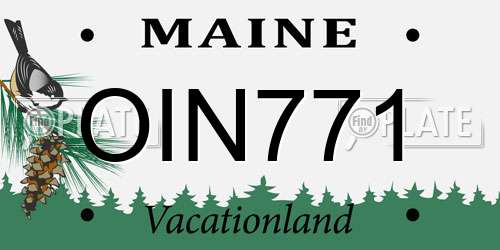 OIN771 Maine License Plate