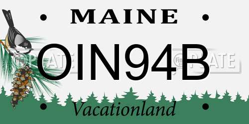 OIN94B Maine License Plate