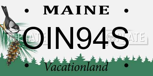 OIN94S Maine License Plate