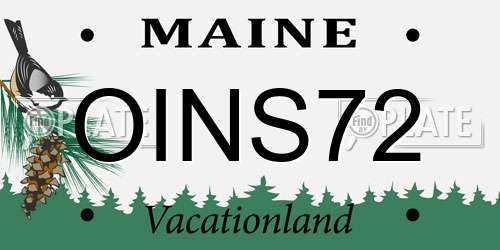 OINS72 Maine License Plate