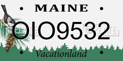 OIO9532 Maine License Plate