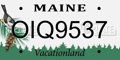OIQ9537 Maine License Plate