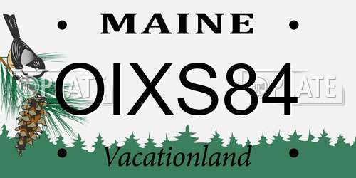 OIXS84 Maine License Plate