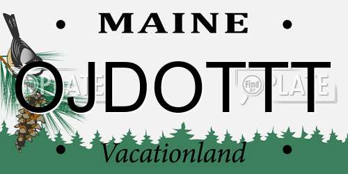 OJDOTTT Maine License Plate