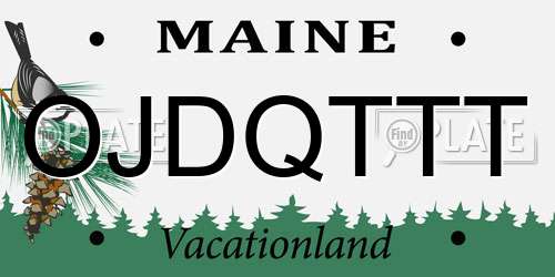 OJDQTTT Maine License Plate