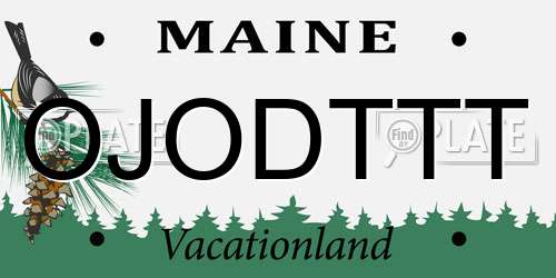 OJODTTT Maine License Plate