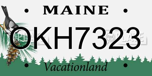 OKH7323 Maine License Plate