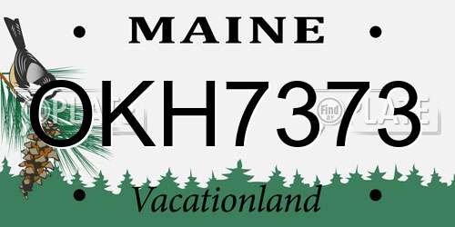 OKH7373 Maine License Plate