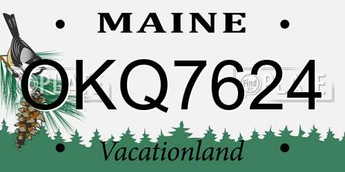 OKQ7624 Maine License Plate