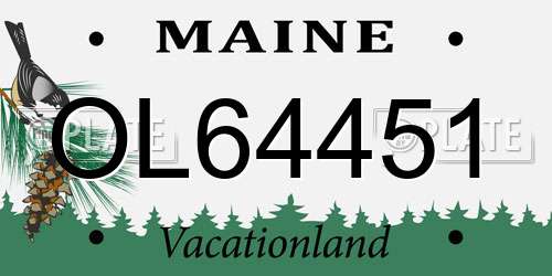 OL64451 Maine License Plate