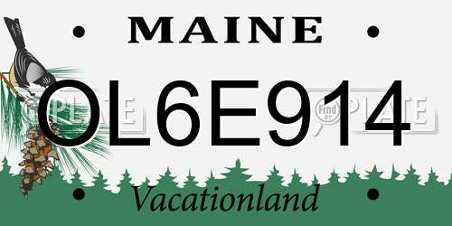 OL6E914 Maine License Plate