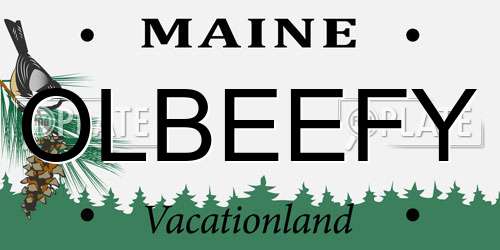 OLBEEFY Maine License Plate