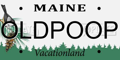 OLDPOOP Maine License Plate
