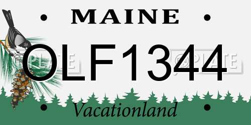 OLF1344 Maine License Plate